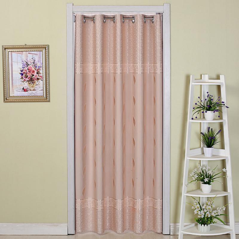 家柏饰(CORATED)帘隔断帘布艺家用卧室厨房试衣间布帘空调挡风遮光帘子免打孔 露秋-咖 (门内宽75--100cm用)门帘宽150*高180cm颗粒