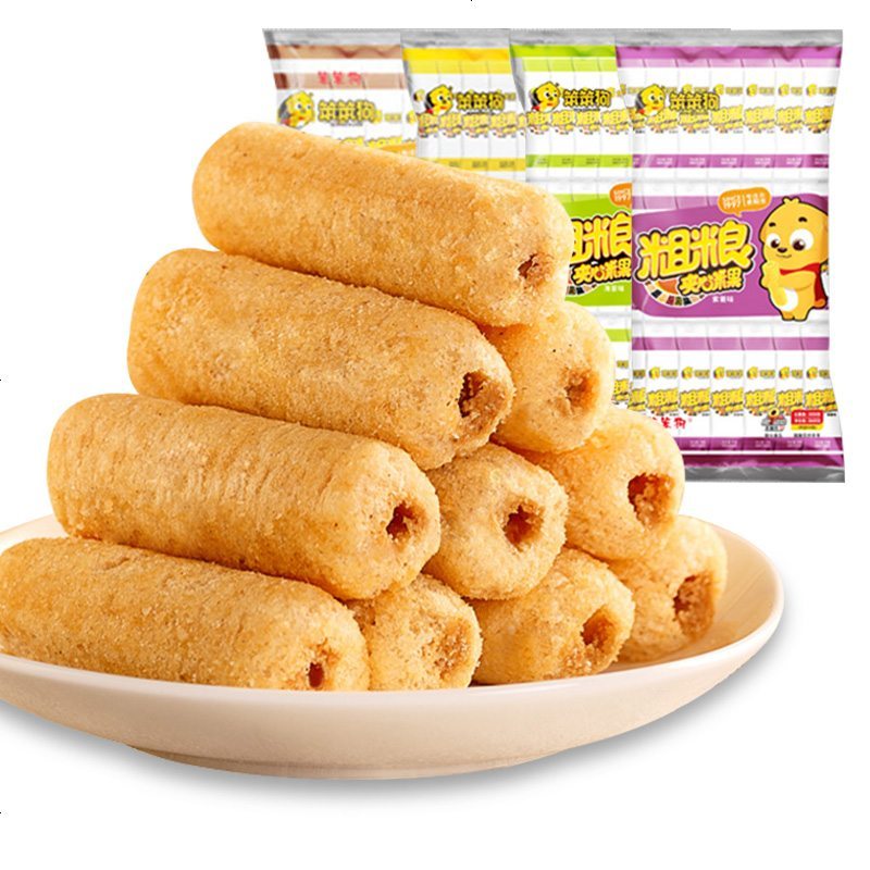 笨笨狗粗粮夹心米果能量棒糙米卷膨化食品早餐饼干宿舍休闲小食 [蛋黄味]60支