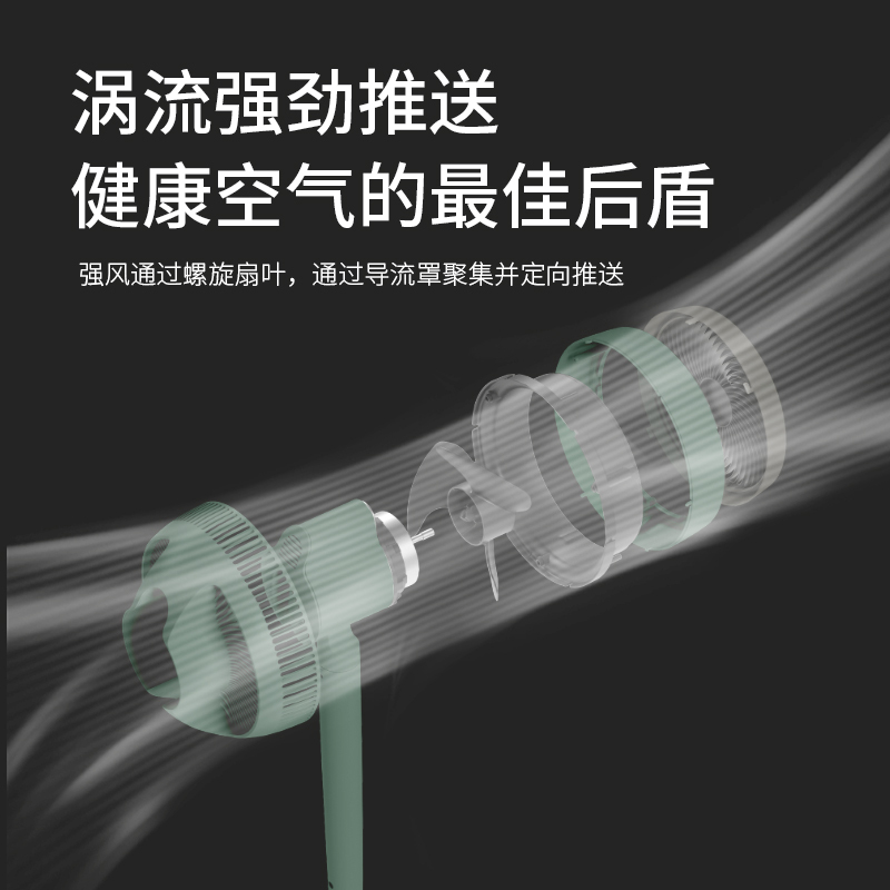 美的落地空气循环扇静家用循环风扇音涡轮对流遥控立式摇头电风扇 白色
