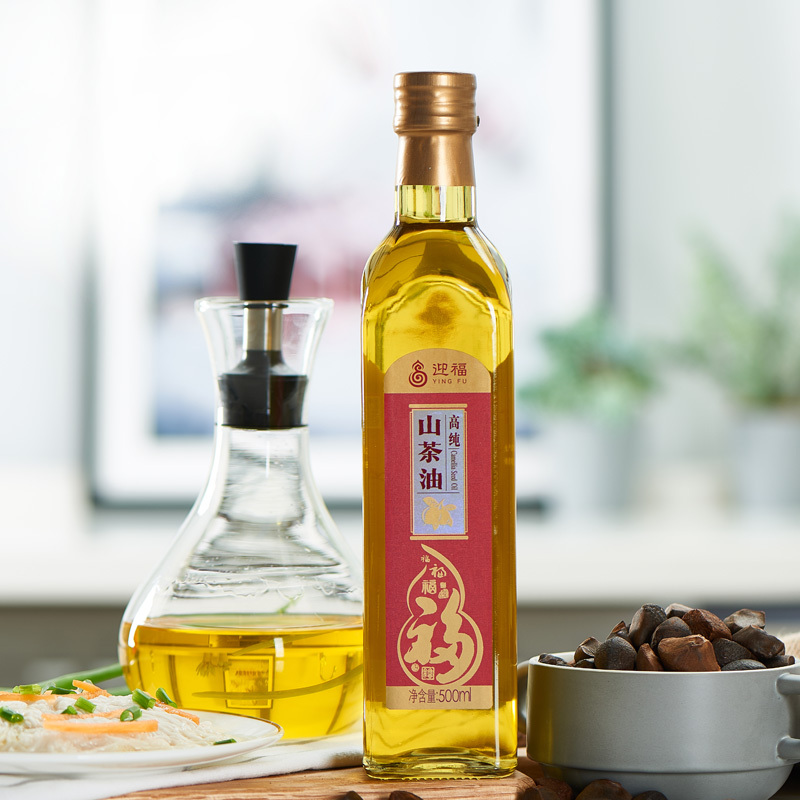 迎福高纯山茶油500ml*2礼盒 食用油植物油 冷压榨茶籽油 礼盒装
