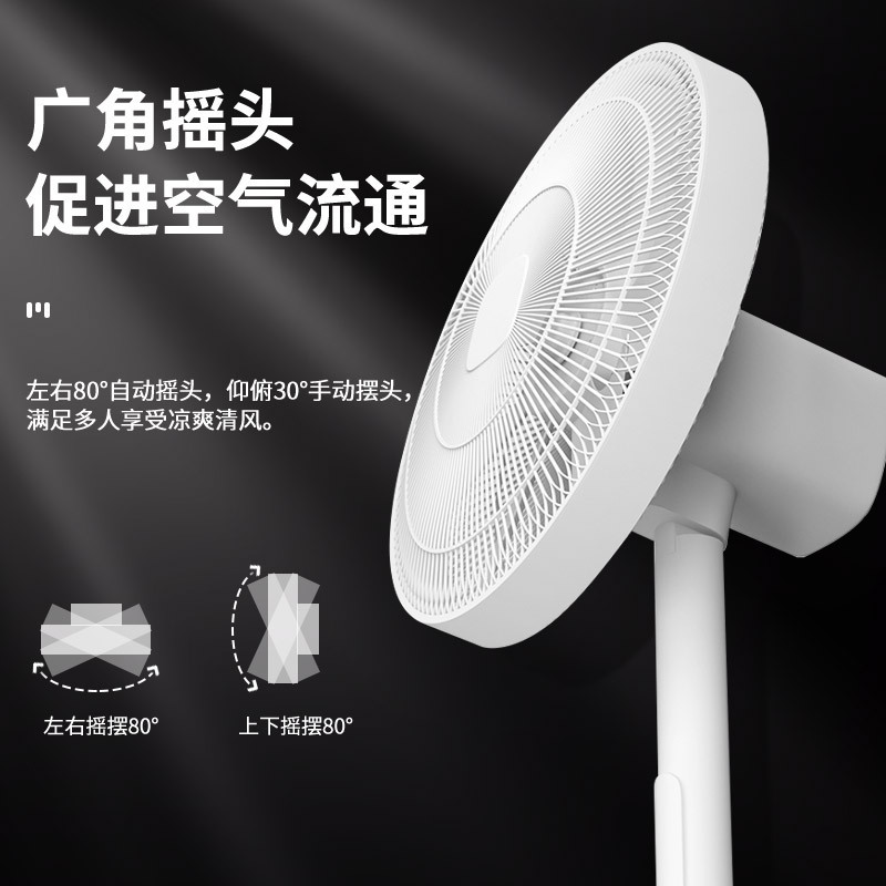 奥克斯落地扇家用工业立式大风力电风扇学生宿舍摇头空气循环扇 白色遥控款高清大图