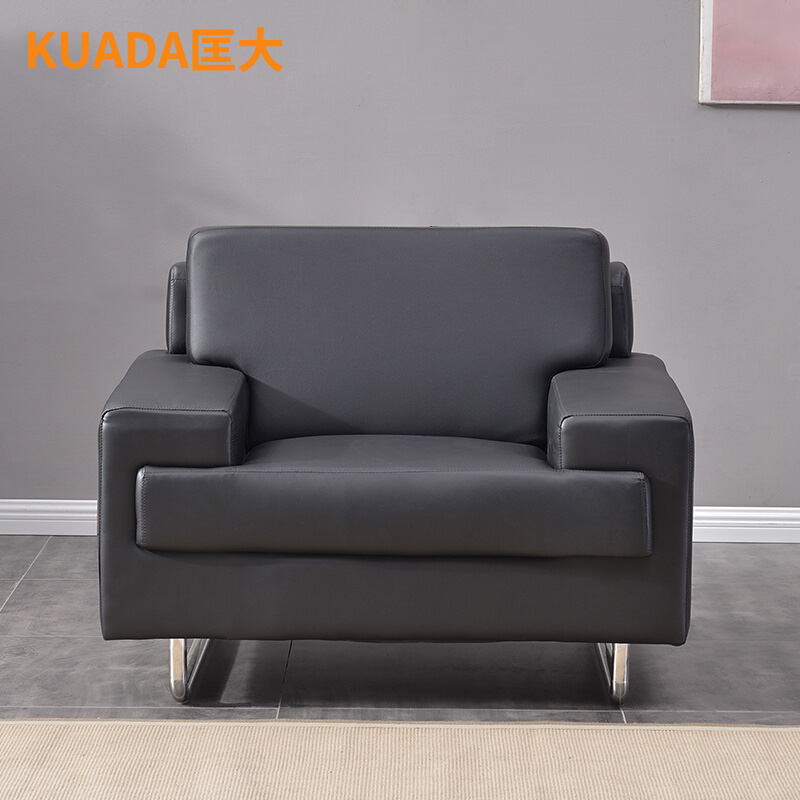 匡大 皮艺沙发商务办公接待单人位沙发KD-E701高清大图
