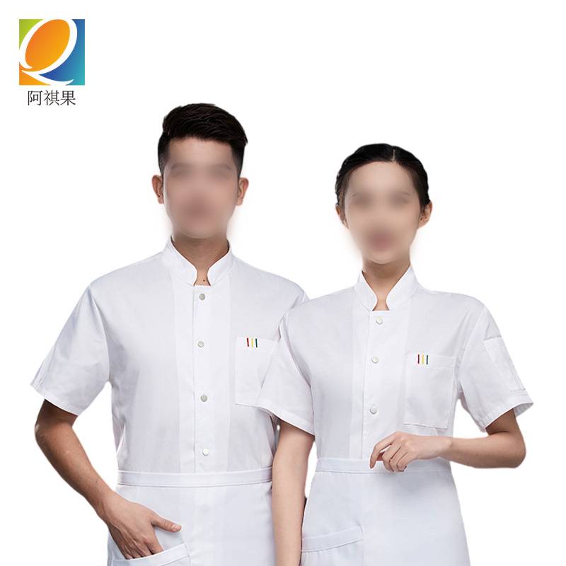 阿祺果 厨师服 短袖三竖杠 件高清大图