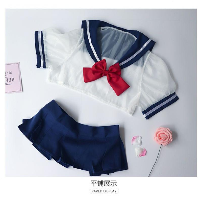 情趣内衣学生制服骚三点式夜火激情用品套装挑逗透视水手