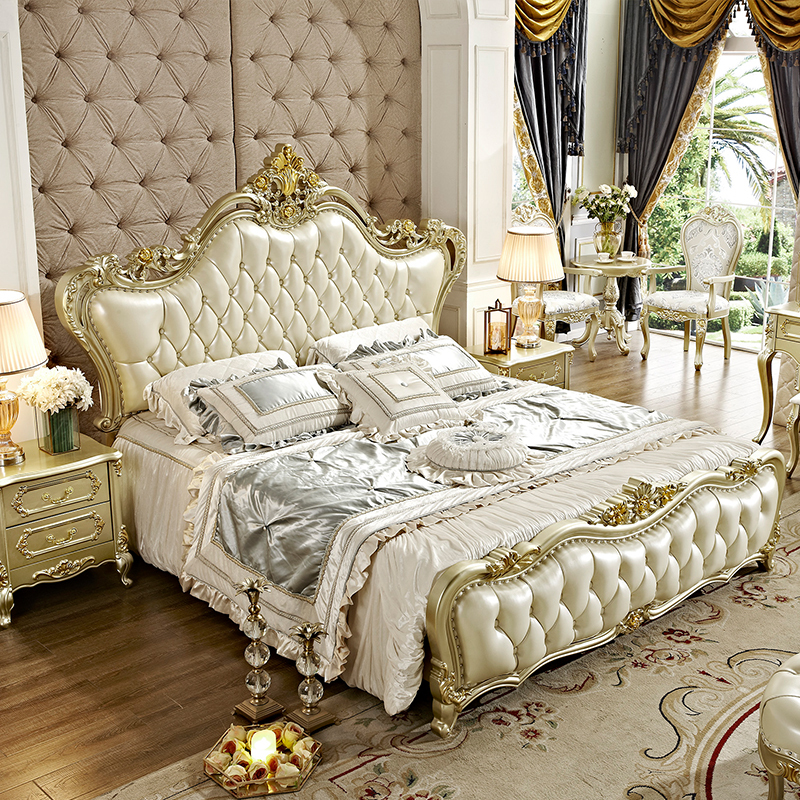 犇鑫西牛欧式床主卧公主1.5米实木床1.