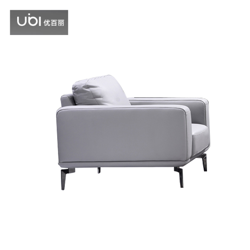 优百丽 DG-120 办公室沙发 办公家具 会客接待 现代简约家具 颜色尺寸可定制 单人位（灰色牛皮）