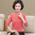 鄂尔多斯貂绒毛衣女中老年妈妈装秋冬款气质加肥加大码女装羊绒衫毛衣加厚水貂绒上衣服50岁中老年女士装秋冬恒源祥哥弟阿玛施 3XL 803桔色