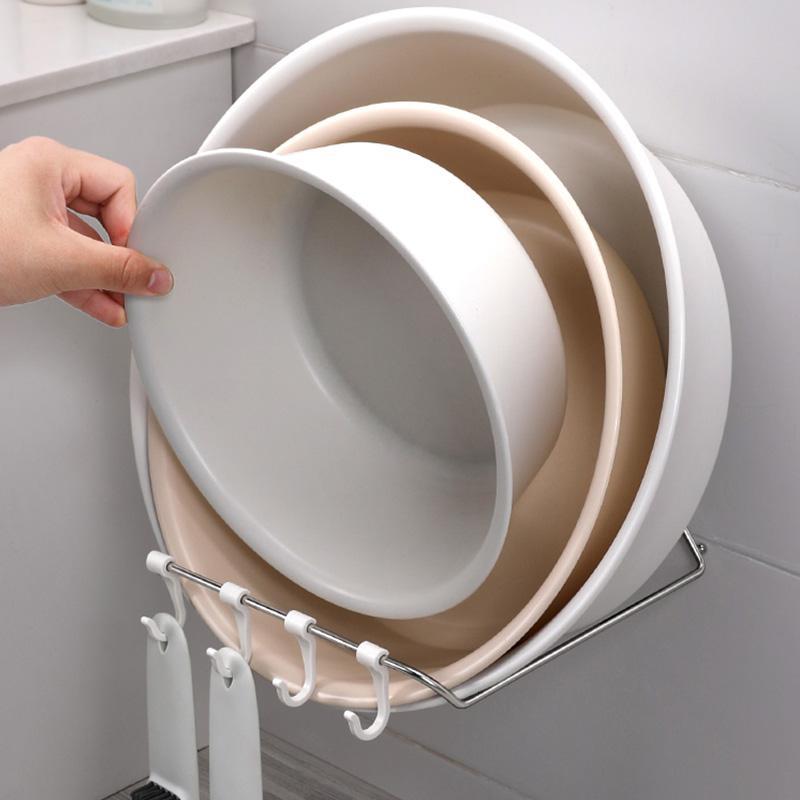 浴室挂钩置物架闪电客厨房脸盆架卫生间免打孔墙上洗脸盆收纳架壁挂盆