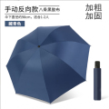 八骨黑胶晴雨伞手动防晒伞三折伞藏青色 藏青