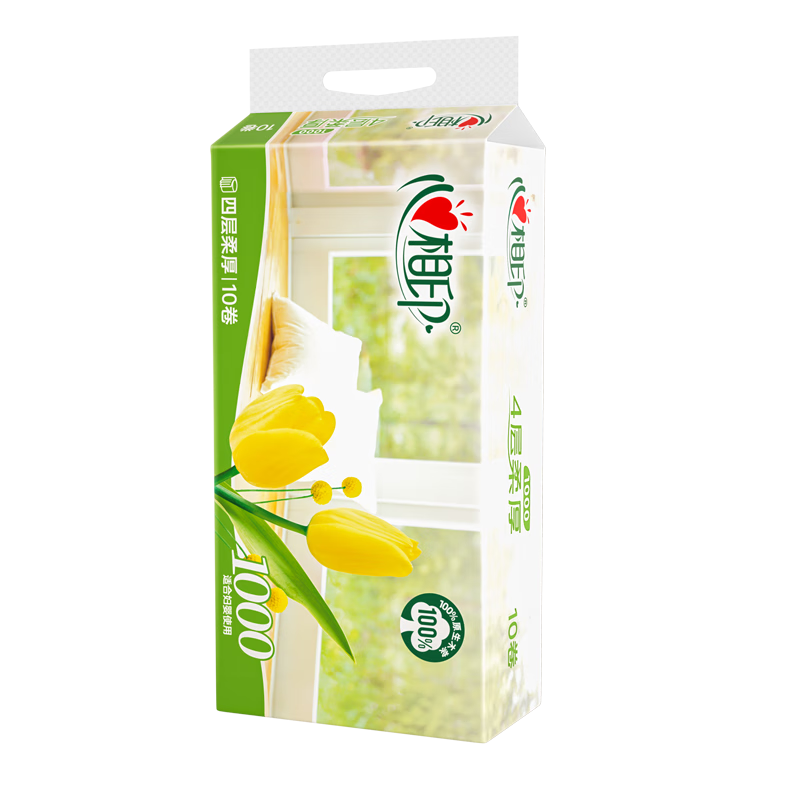 心相印 优选靠枕系列4层无芯卫生纸 100g/卷 10卷/提 5提装 LR110高清大图
