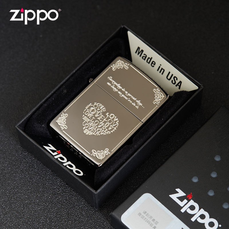 [苏宁自营]Zippo美国正品之宝有你真好LOVE爱心防风煤油打火机表白恋爱zippo