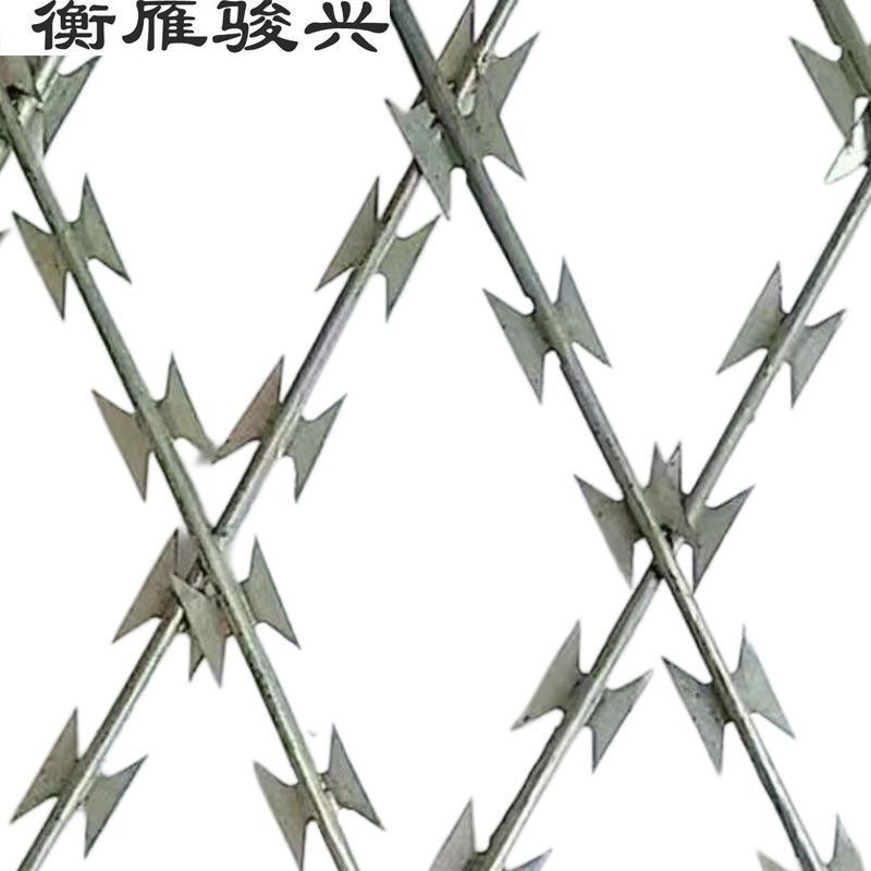 衡雁骏兴 刀片防护网 热镀锌 宽500mmp孔距150mm:75mm丝径2.5mm 米高清大图