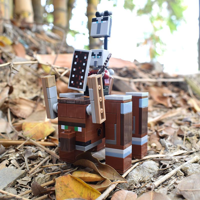 新我的世界灾厄村民突袭劫掠兽掠夺者1589拼装积木玩具兼容乐高87