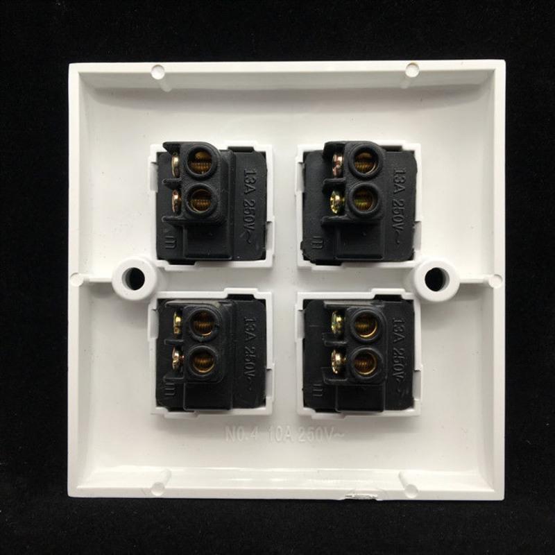 一位单控开关一个装福华老式86型四位开关家用指甲型四开单控开关4位