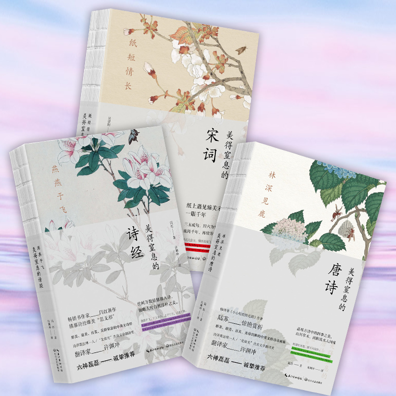 [正版]全套3册 美得窒息的唐诗宋词诗经 许渊冲经典英译双语 林深见鹿 燕燕于飞 纸短情长 中国诗词大会古诗词大全三高清大图