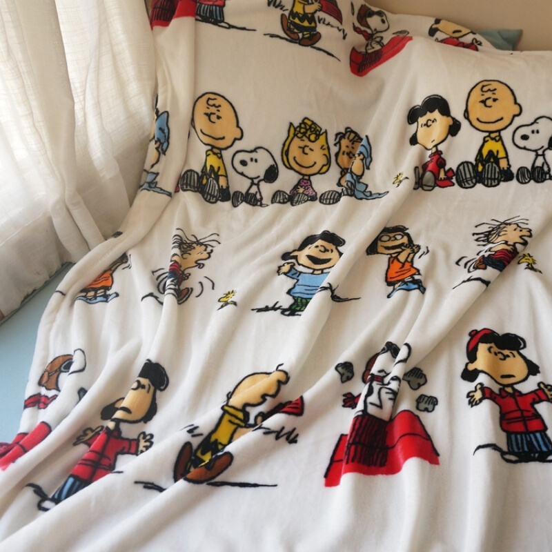 卡通印花小毯子办公室空午睡毯珊瑚绒幼儿园毛毯毛巾被