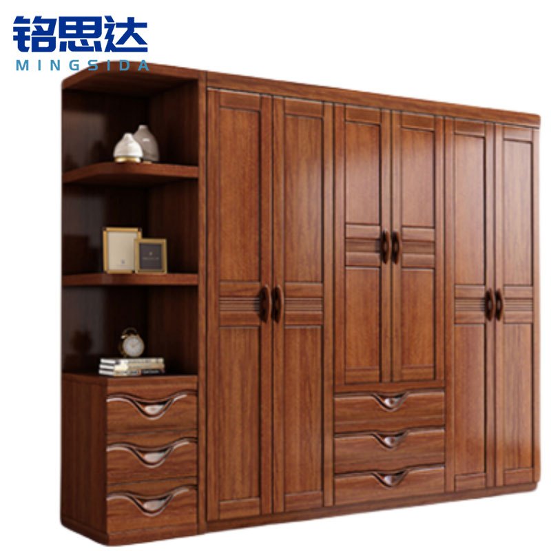 铭思达实木衣柜六门+边柜套