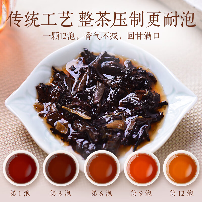 茶人岭茶叶普洱熟茶玫瑰普洱拼配调味茶熟普洱小沱茶罐装220g高清大图