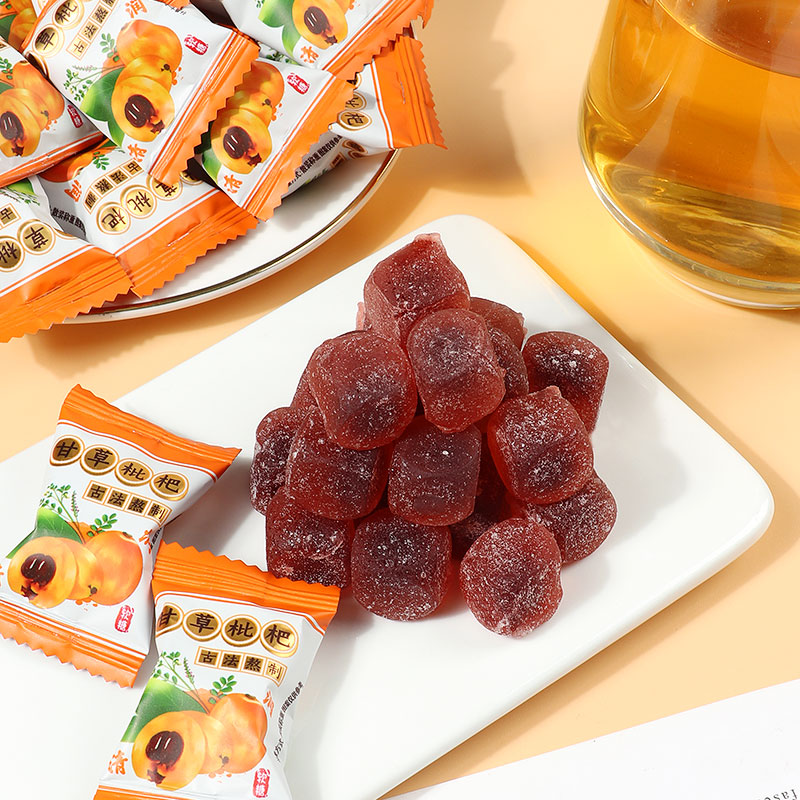 800g甘草枇杷软糖 约160颗 旗舰店琵笆糕软糖琵琶羔批把糕干草柑草枇杷膏糖高清大图