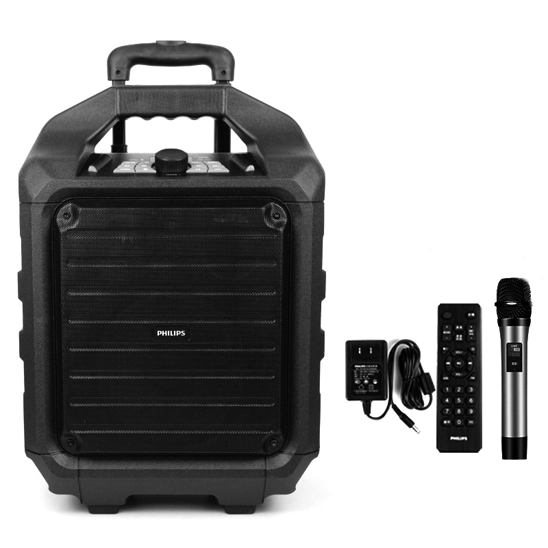 飞利浦sd75户外广场舞便携式拉杆手提音响低音音箱