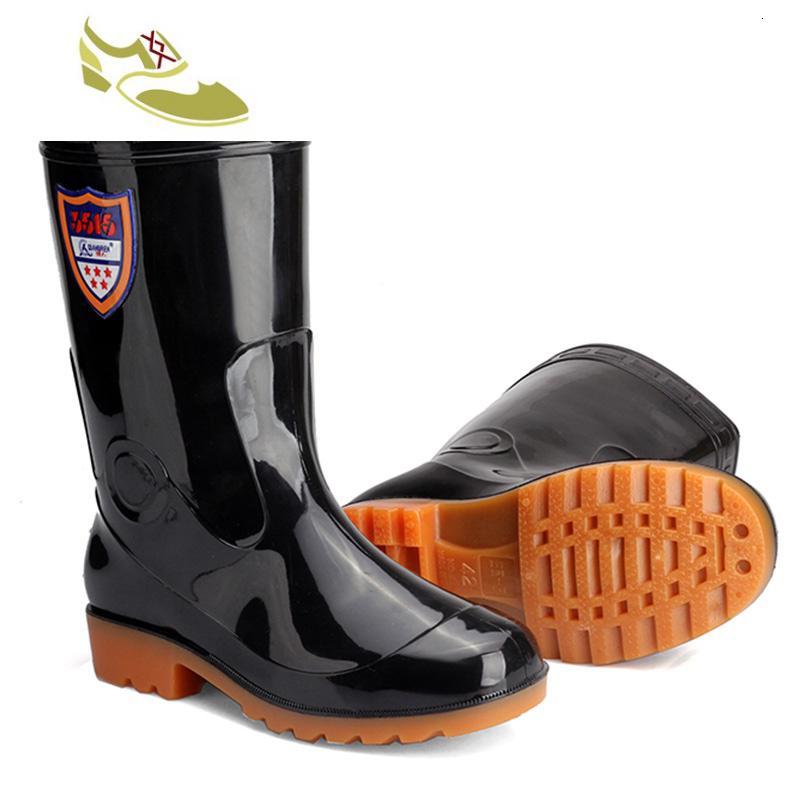 喻娄品牌3515雨靴男劳保中筒高筒胶水鞋防滑防污耐磨雨季鞋男士工作鞋