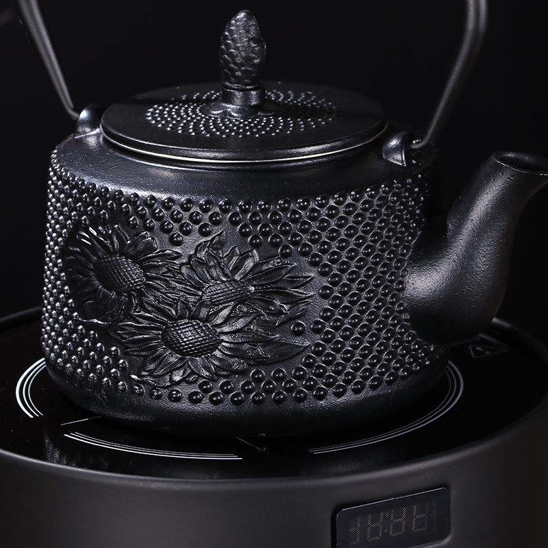 Atelier Tete 老铁壶茶壶铸铁煮茶器茶具家用煮水泡茶烧水壶电陶炉套装 葵花铁壶套组