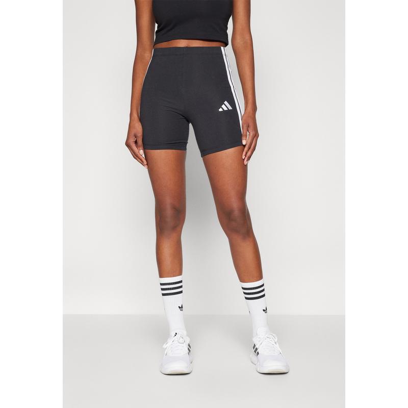 Adidas高弹贴身训练健身运动裤女束腰紧身短款九分运动休闲裤深蓝白高清大图