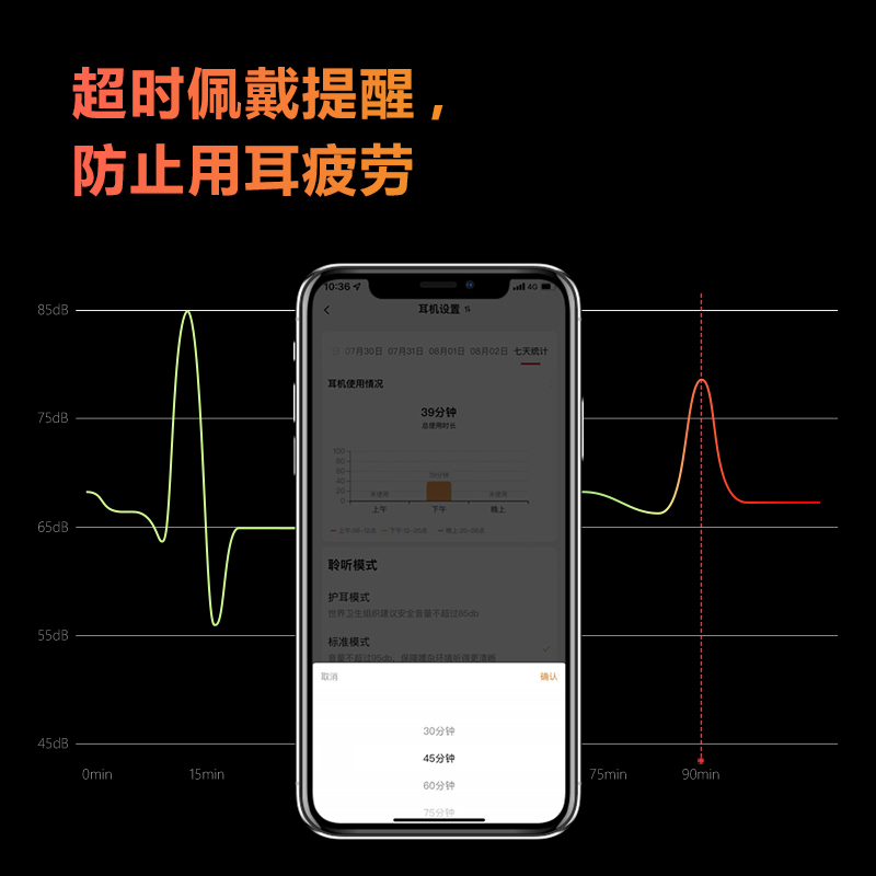 小天才外耳佩戴学生耳机E2粉色 无线蓝牙儿童耳机 学生网课学习耳机 可通话耳机极光绿