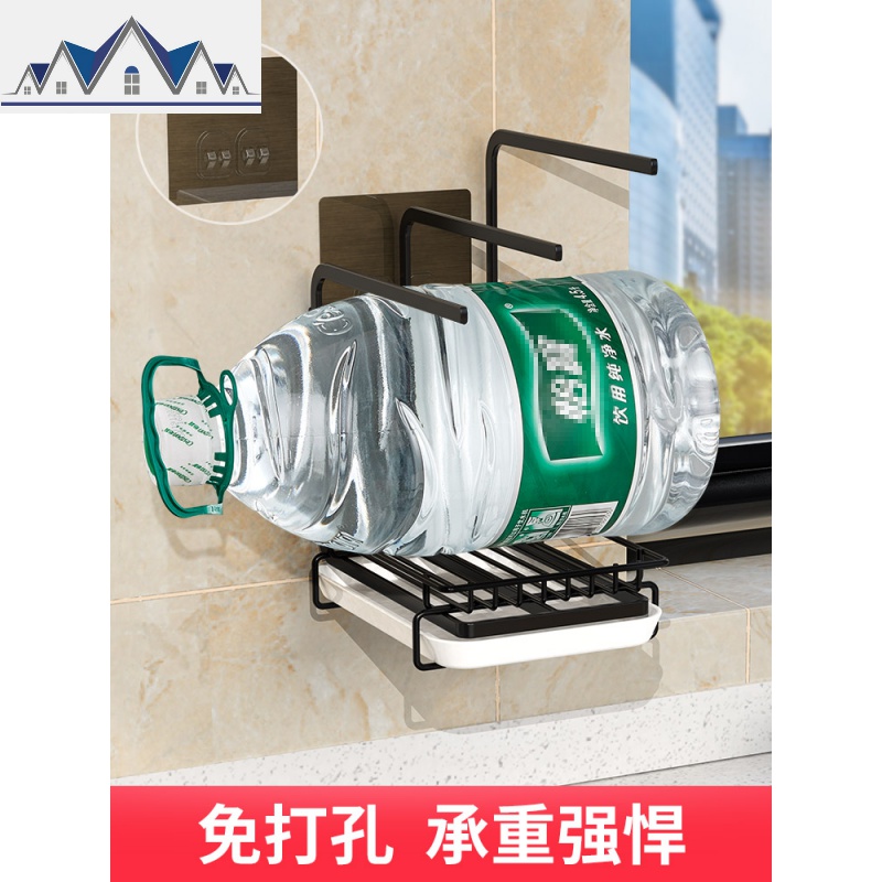 台面晾抹布架厨房收纳架毛巾洗碗布沥水架免打孔水龙头置物 三维工匠高清大图