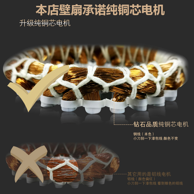 钻石牌壁扇壁挂式电风扇家用摇头工业风扇 16寸五叶遥控款高清大图