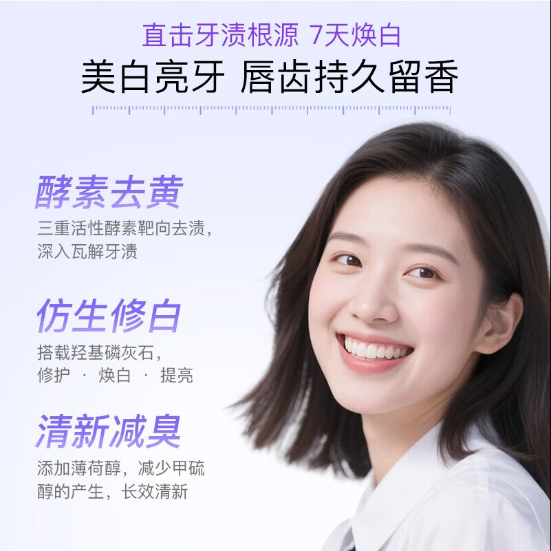 舒客精研亮白酵素牙膏(鲜萃青柠)120克*3支 单位:组高清大图