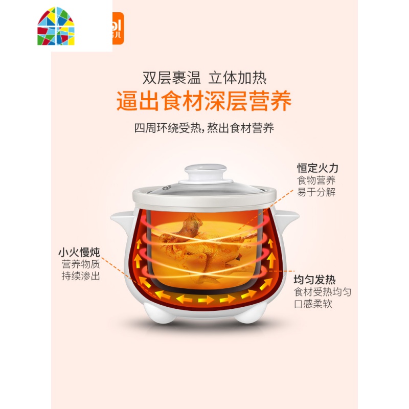 婴儿辅食锅多功能宝宝电饭煲煮稀饭粥BB煲多功能儿童电炖锅 FENGHOU BB煲+辅食机高清大图