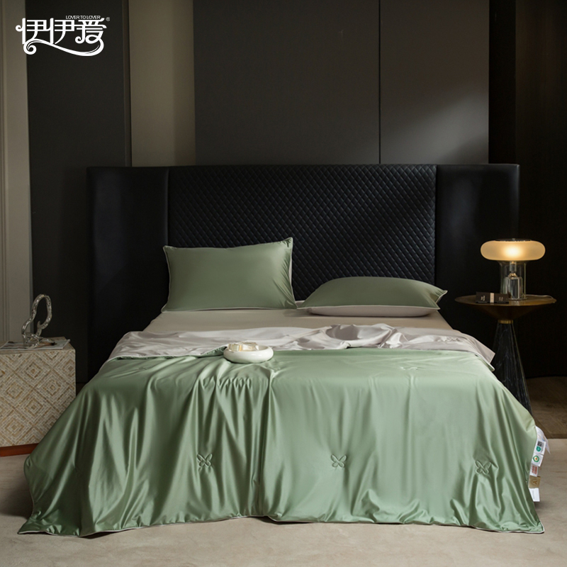 伊伊爱 水光蚕养夏被 青绿+浅银灰高清大图