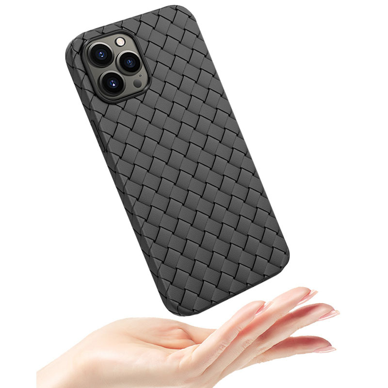 可波[壳+膜]苹果iPhone11/12promax手机壳12pro硅胶软边全包mini保护套全包i11防摔编织纹轻薄高清大图