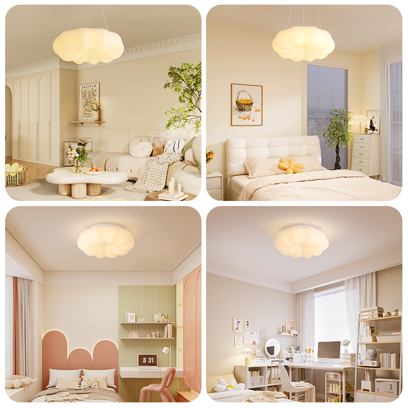 欧普照明/奶盖啵啵/时尚奶油风呵护光吸顶灯吊灯Ra95智能白色客卧餐厅套餐DD高清大图