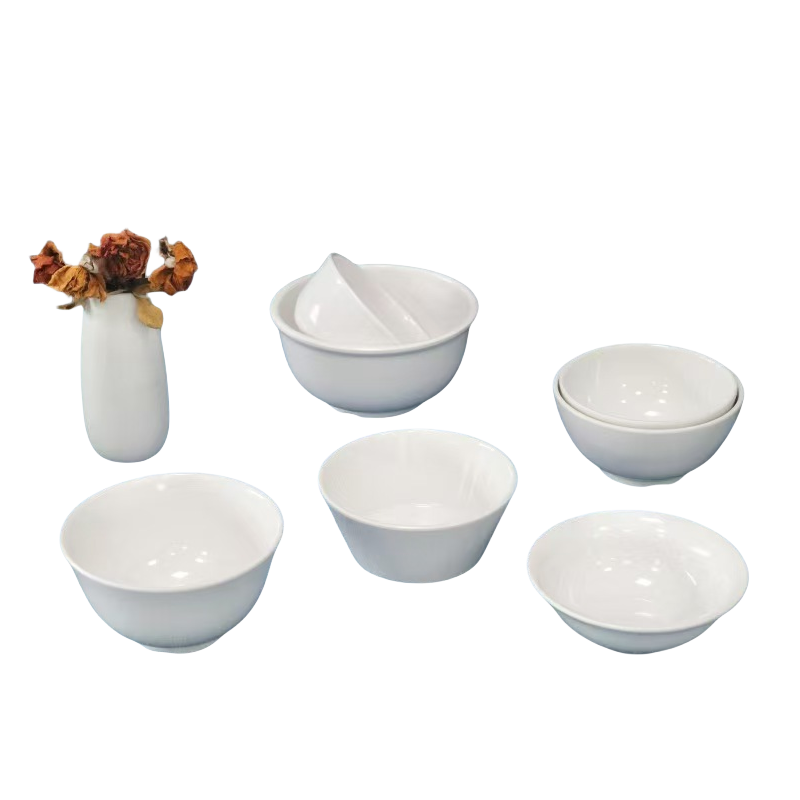 山水本色 食品级耐高温密胺碗米饭碗斜纹碗 8寸 个高清大图