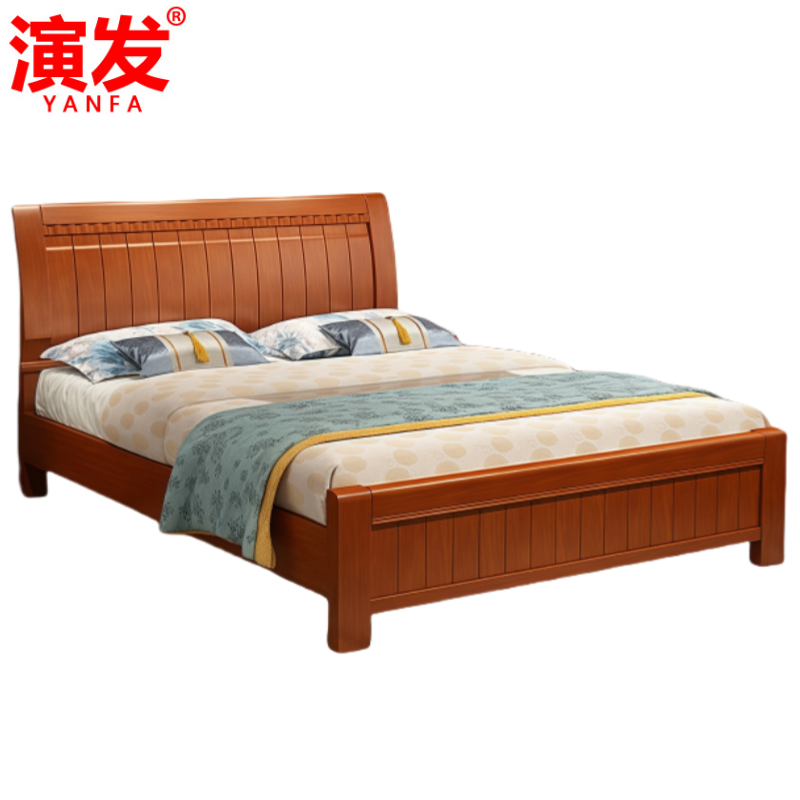 演发 床+床头柜+床垫 1.8m 套高清大图