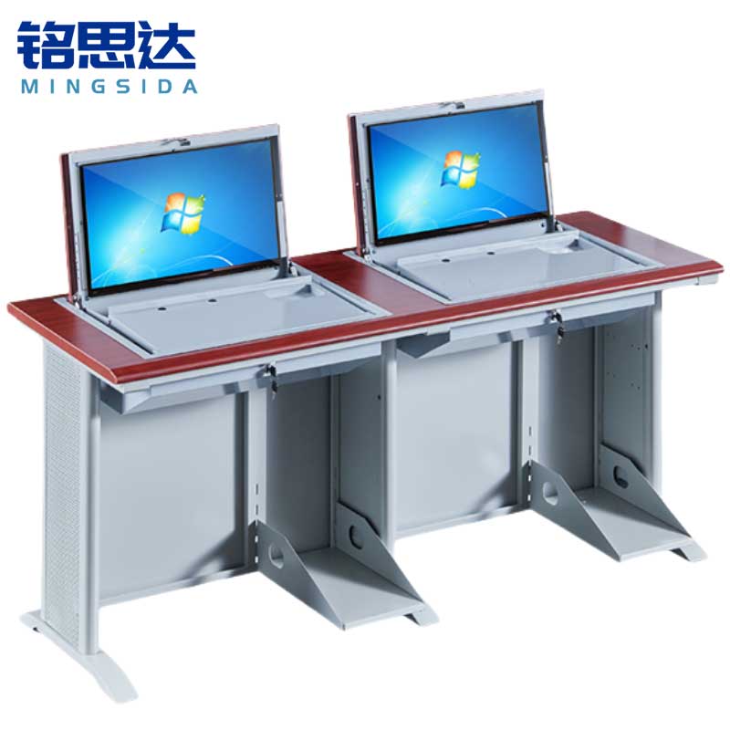 铭思达翻转电脑桌双人位张