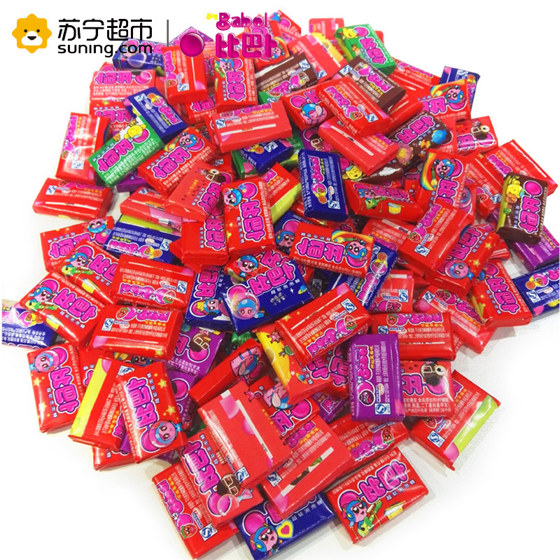 比巴卜 混合瓶装超软泡泡糖675克/瓶150粒