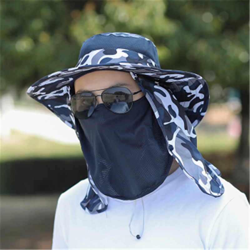 dusennna杜森纳凉帽均码男士户外太阳帽遮面遮阳帽军绿迷彩单位顶视频