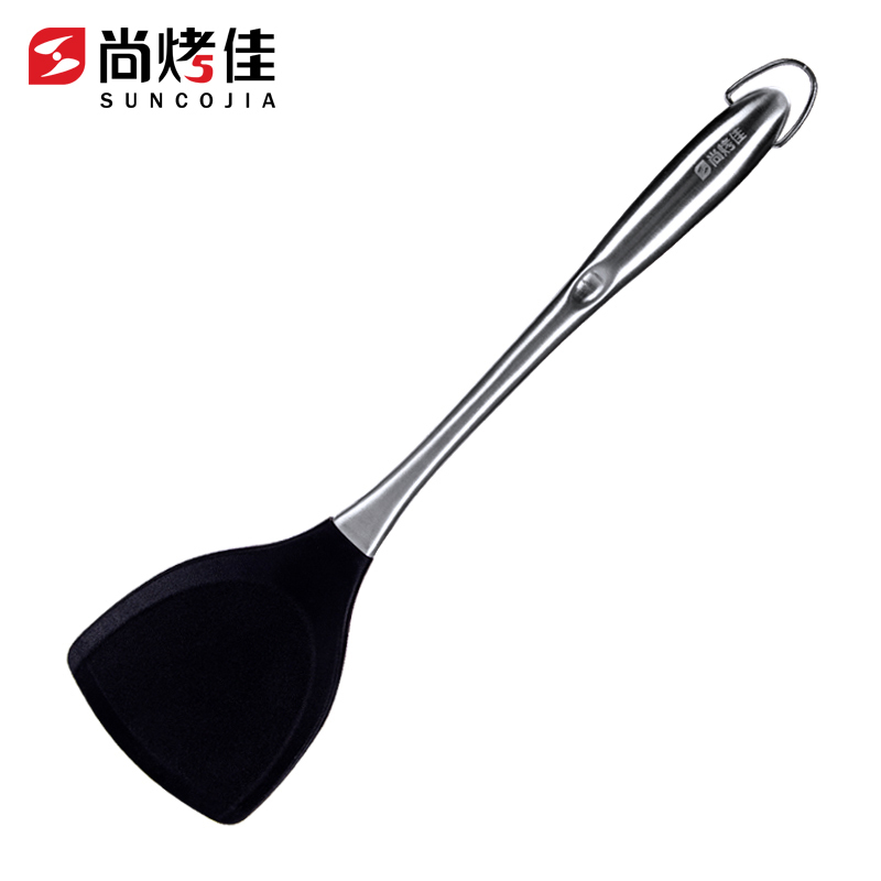 尚烤佳硅胶锅铲不粘锅炒菜铲304不锈钢硅胶铲护过铲平底锅铲子煎锅铲子耐高温HB-054