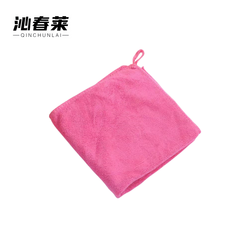 沁春莱加厚珊瑚绒抹布(粉色)30*30cm/条高清大图