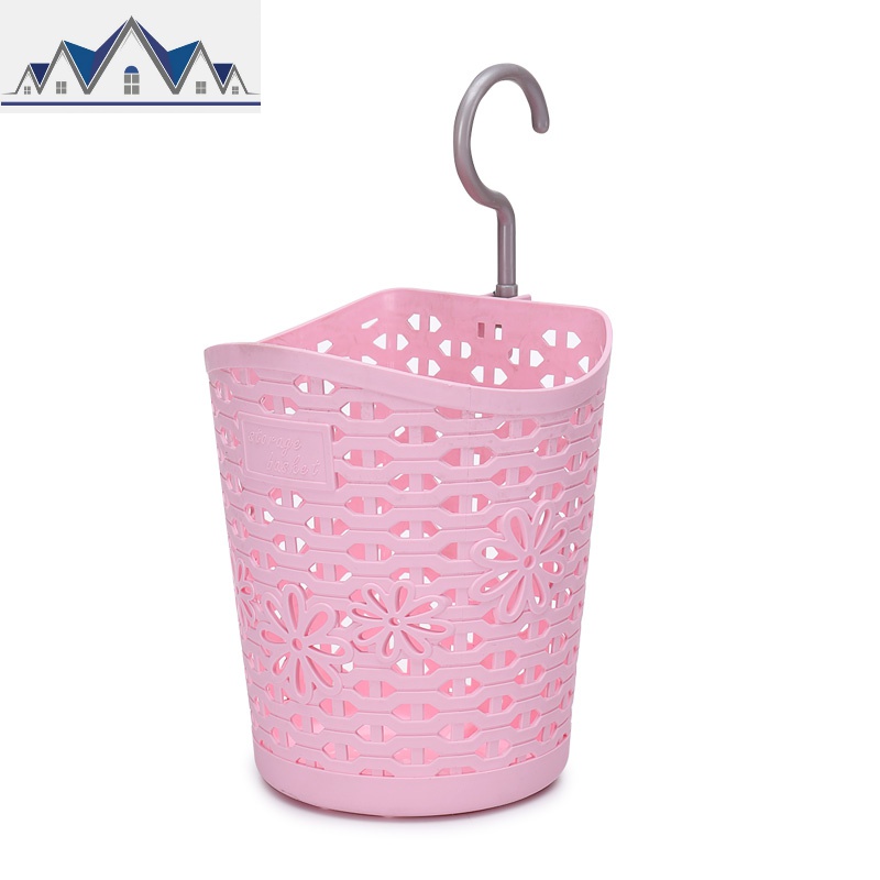 多用途挂篮挂钩收纳篮 浴室 厨房储物篮带 时尚整理蓝 三维工匠 粉红色中号