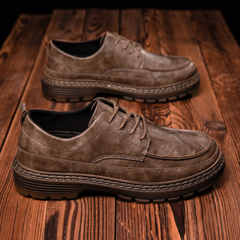 休闲皮鞋春季男鞋2021年新款潮流男士马丁工装潮鞋商务正装平板鞋