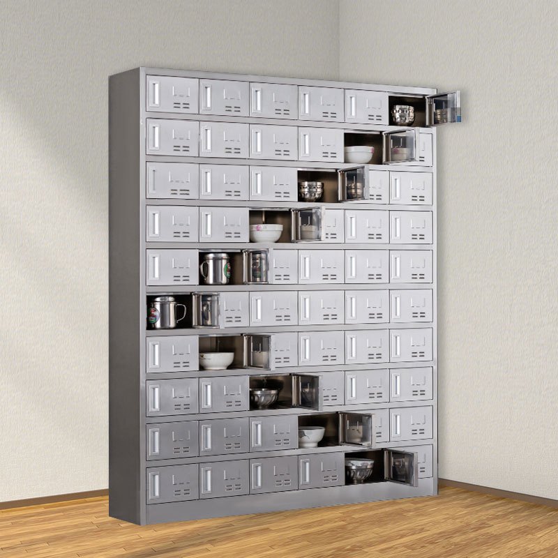 不锈钢碗柜餐具柜学校食堂多格多门储物柜餐盘柜员工餐厅碗筷柜