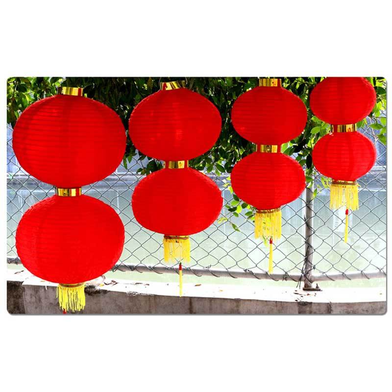 大红灯笼连串灯笼 8寸3连 直径20CM 高度55CM 10件高清大图