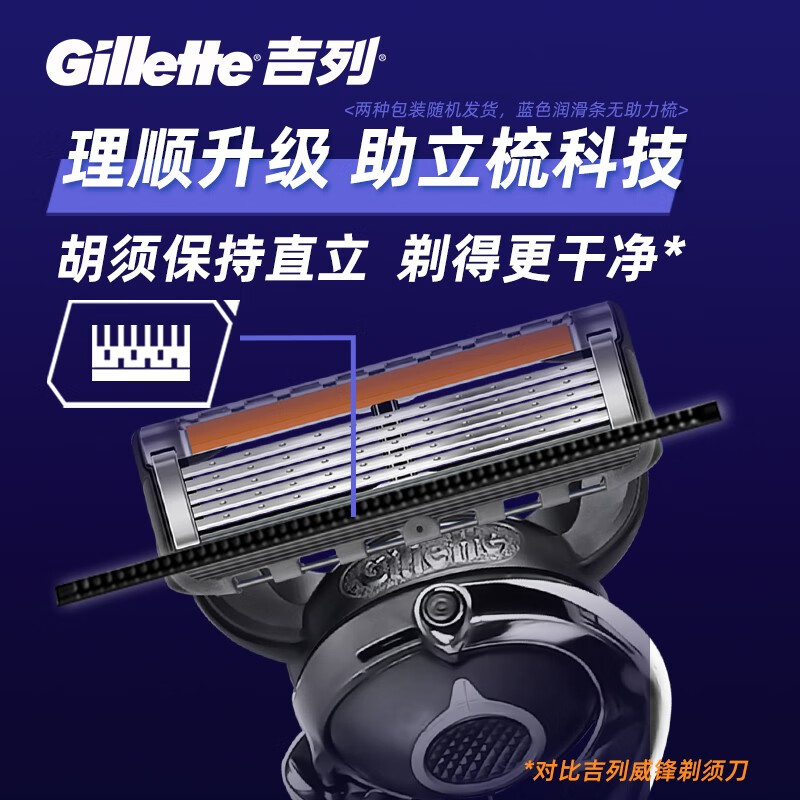 吉列(GILLETTE) 剃须刀手动 锋隐5致顺 1刀架9刀头5层刀片 刮胡刀手动高清大图