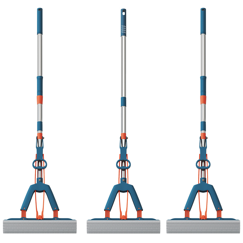 可伸缩免手洗吸水海绵拖把懒人拖布旋转式对折家用胶棉拖把