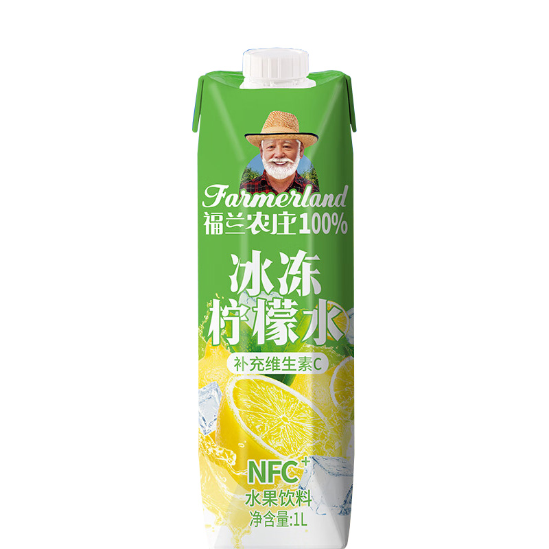 福兰农庄 冰冻柠檬水礼盒 1Lx4瓶 盒高清大图