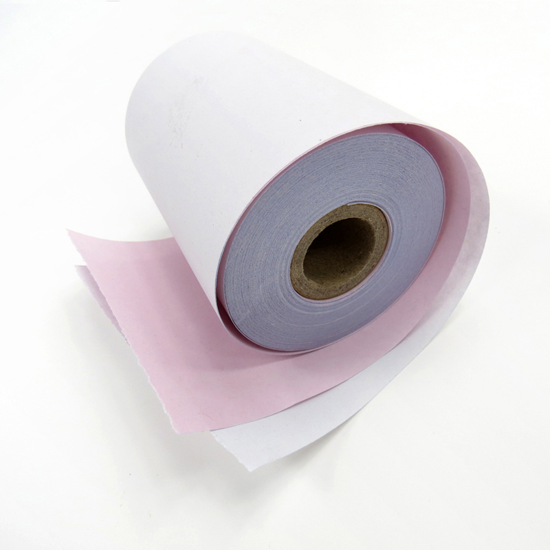 热敏收银纸75×60mm 两联收银纸无碳热敏压感打印纸两层小票纸二联白红双层120卷装